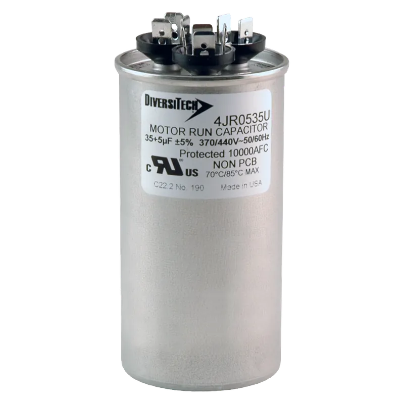 Diversitech 4JR0535U Motor Run Capacitor 370/440 VAC Round 35+5µF