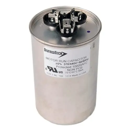 Diversitech 4JR7550U Mtr. Run Cap, Rnd, 50/7.5uF 440v