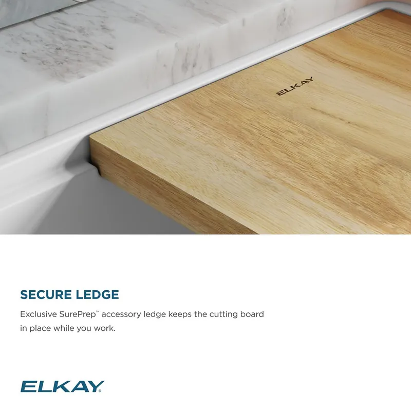 Elkay ELXRU13322WSM0 Quartz Luxe 33 inches X 19 inches X 9 inches Single Bowl Um Workstation Sink W Perfectdrain