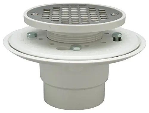 Zurn FD2254-PV2 Adjustable Shower Drain with 4 inches Round Stainless Steel Strainer, 2 inches