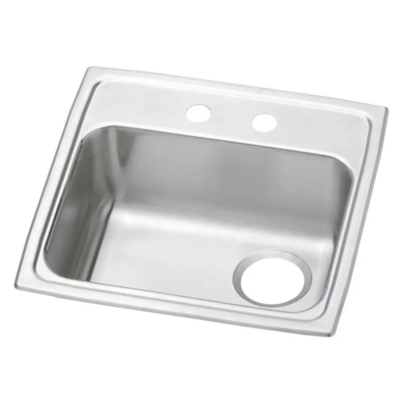 Elkay PSRADQ191955R2 Celebrity Stainless Steel Sink 19-1/2 inches x 19 inches x 5-1/2 inches 2-Hole