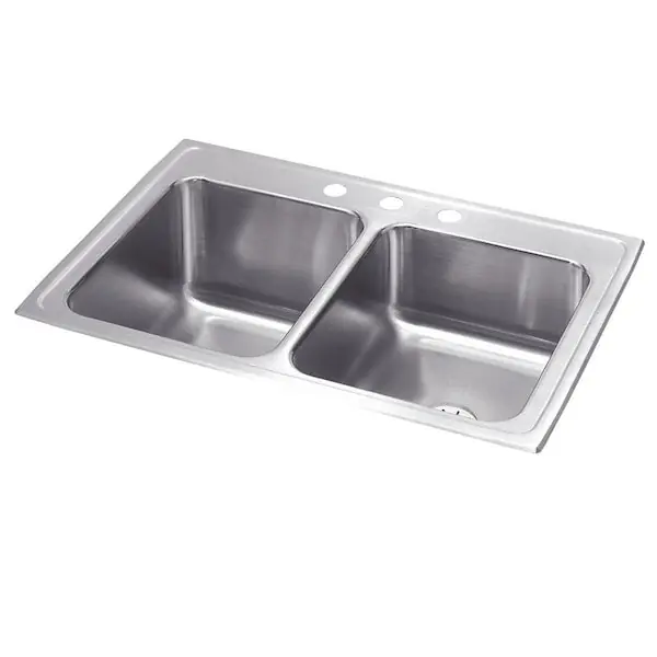 Elkay STLR3322LPD4 Gourmet Stainless Steel Single Bowl Top Mount Sink with Perfect Drain