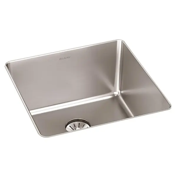 Elkay ELUHH1616TPD Lustertone Iconix 16Ga Ss 18.5X18.5X9 Single Undermt Sink W Perfect Drain