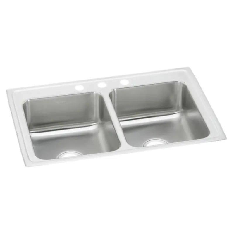 Elkay PSR33213 Lustertone Double Bowl Drop-in Kitchen Sink