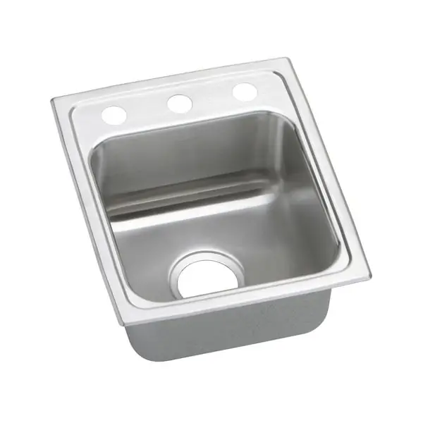 Elkay LRADQ1316402 Lustertone Stainless Steel 13 X 16 X 4 Single Bowl Top Mount Ada Sink