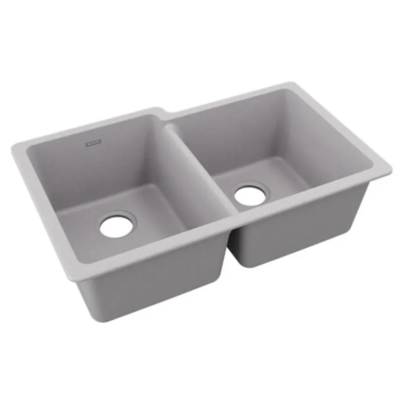 Elkay ELGU250RGS0 Quartz Classic 33 x 20-1/2 in. Double Bowl Undermount Kitchen Sink