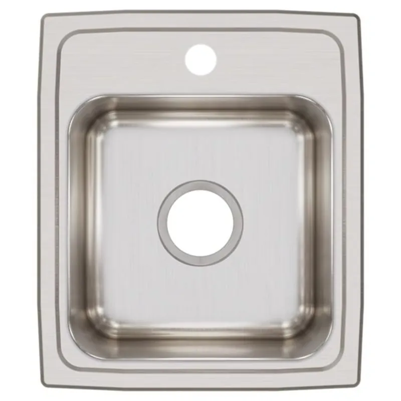 Elkay LR15171 Lustertone 15 x 17-1/2 in. 1 Hole Stainless Steel Drop-In Sink