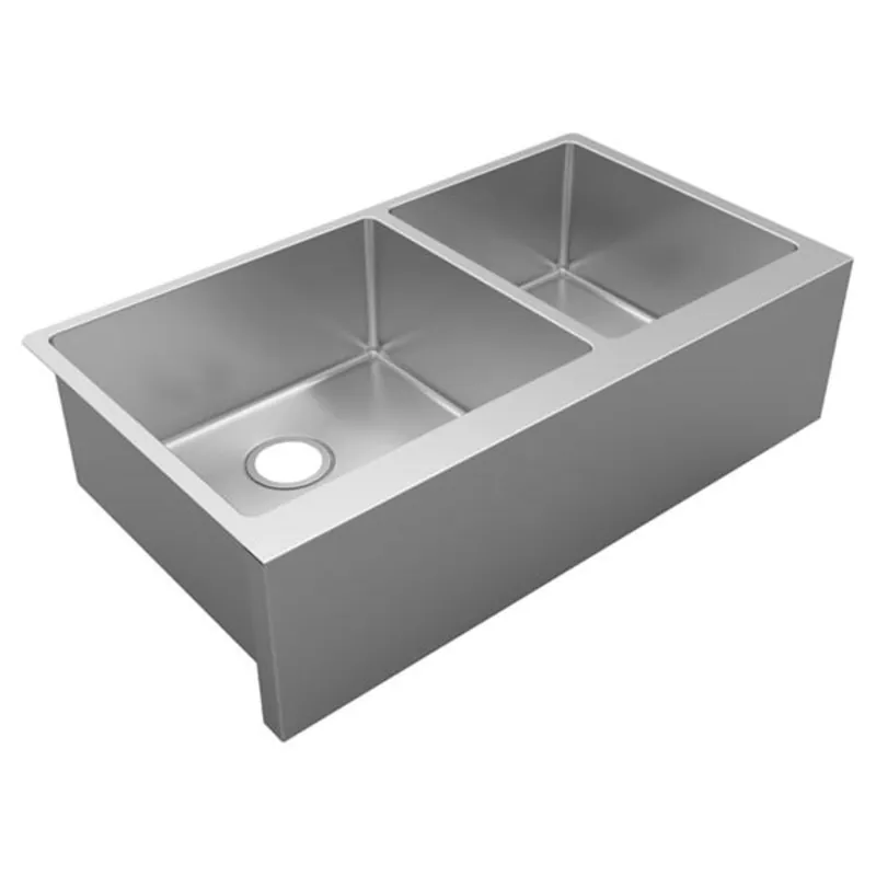 Elkay EFRUFF23417 Crosstown 16 Gauge Stainless Steel 35-7/8 inches x 20-1/4 inches x 9 inches Double Bowl Tall Farmhouse Sink