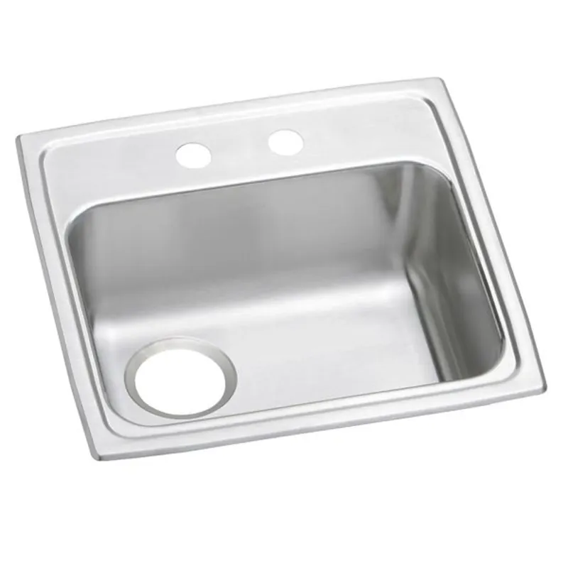 Elkay PSRADQ191955L2 Celebrity 19-1/2 x 19 in. 2 Hole Stainless Steel Single Bowl Drop-in Kitchen Sink