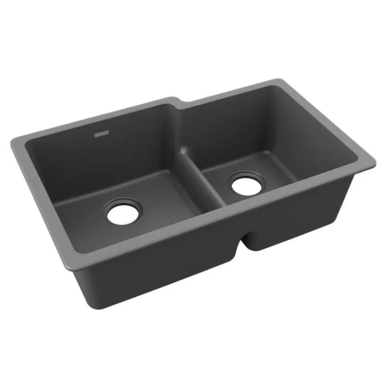 Elkay ELGULBO3322GY0 Quartz Classic 33 x 20-1/2 in. Double Bowl Undermount Kitchen Sink