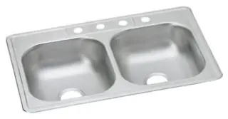 Elkay DW50233224 Dayton Stainless Steel 33 x 22 x 6.5 Equal Double Bowl Drop-in Sink