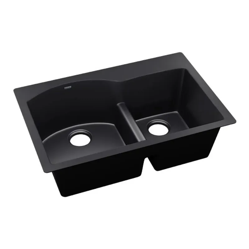 Elkay ELXH3322RCA0 Quartz Luxe 33 inches x 22 inches x 10 inches Offset 60/40 Double Bowl Drop-in Sink with Aqua Divide