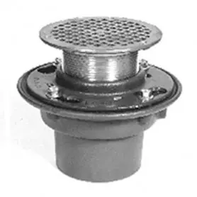 ZURN ZN415-6B-6NH CI Floor Drain w/ 6In Rd Adj Polished Nickel S