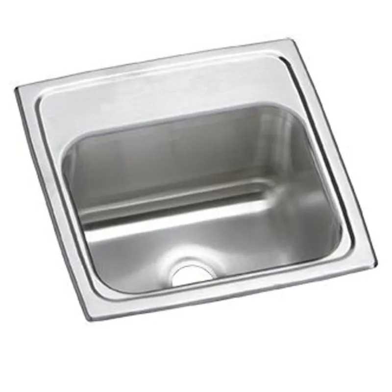Elkay BPSR150 Celebrity Stainless Steel 15 inches x 15 inches x 6-1/8 inches Single Bowl Drop-in Bar Sink