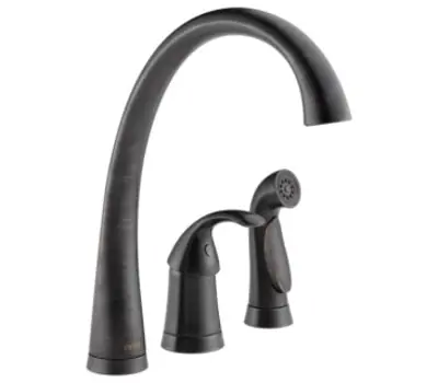 Delta Faucet 4380-RB-DST Pilar 1-Handle High-Arc Kitchen Faucet with Side Spray