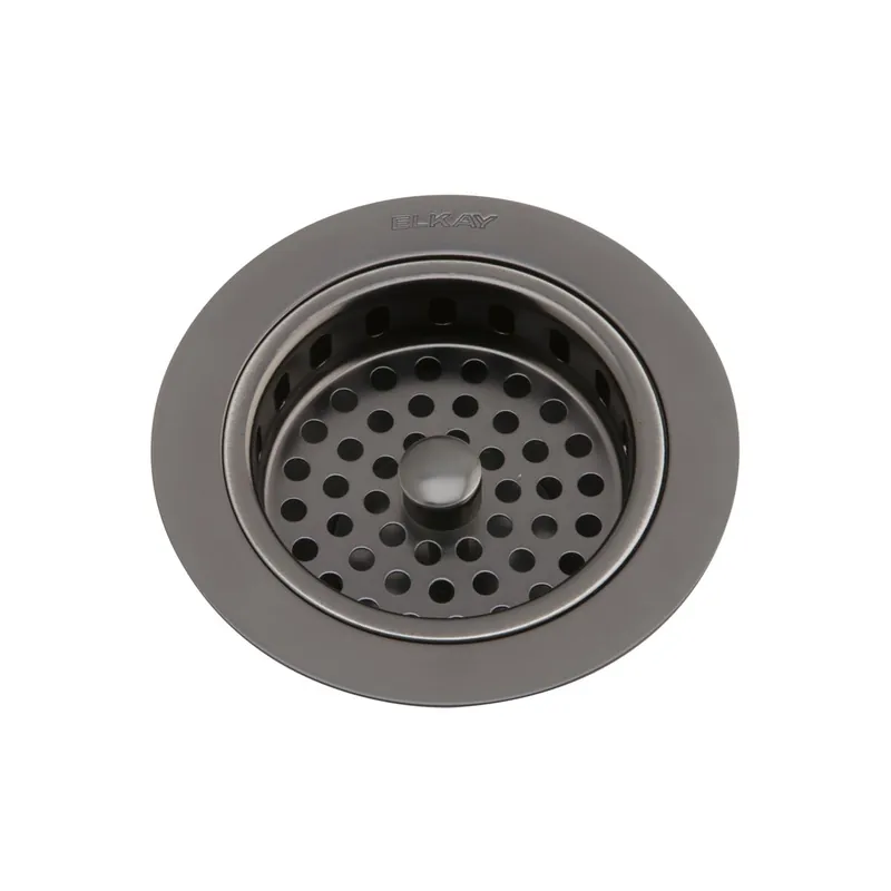 Elkay LKS35AS Drain Fitting Antique Steel Finish Body and Basket with Rubber Stopper