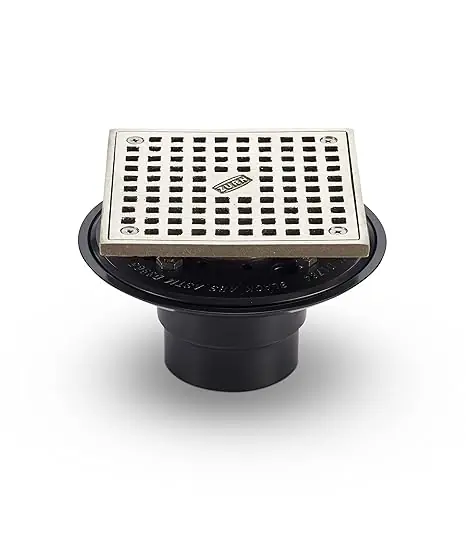 Zurn FD2254-AB2-S5 ABS Shower Drain with 5 in. Square Nickel Bronze Adjustable Head