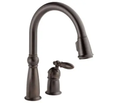 Delta Faucet 955-RB-DST Victorian 1-Handle High Arc Pulldown Kitchen Faucet