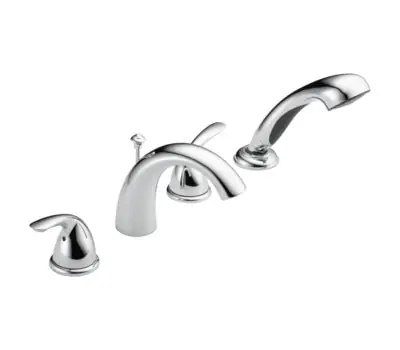 Delta Faucet T4705 Classic 2-Lever Handle Roman Tub with Hand Shower Trim Chrome