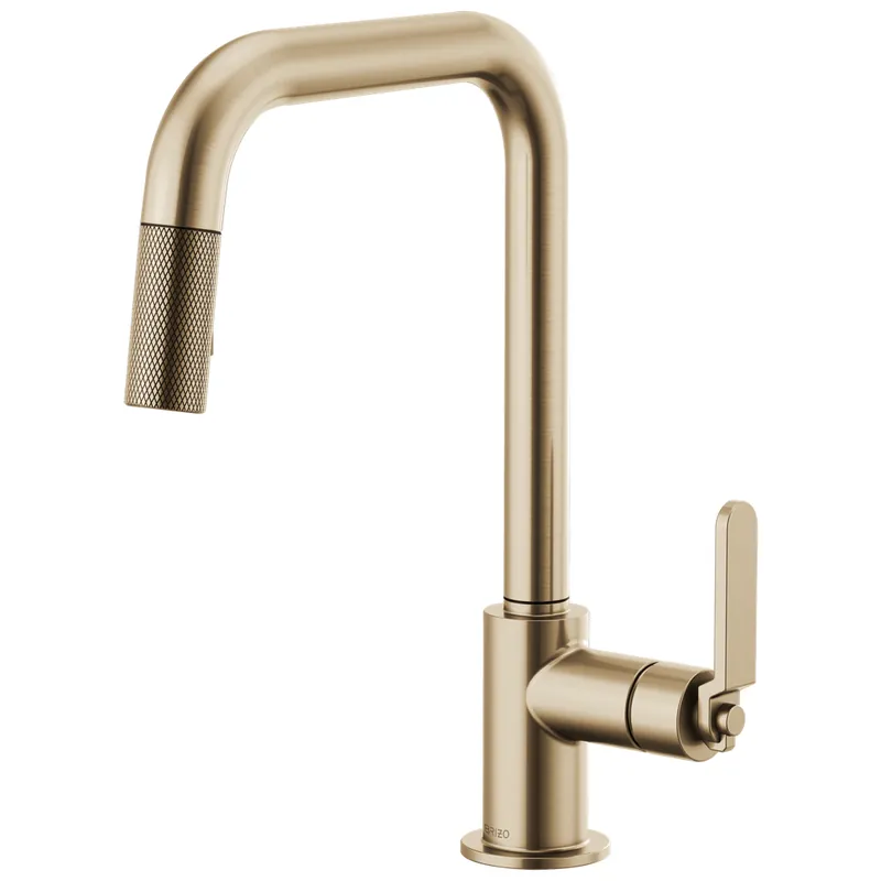 Delta Faucet 63054LF-GL Litze Pull-Down Faucet With Square Spout And Industrial Handle