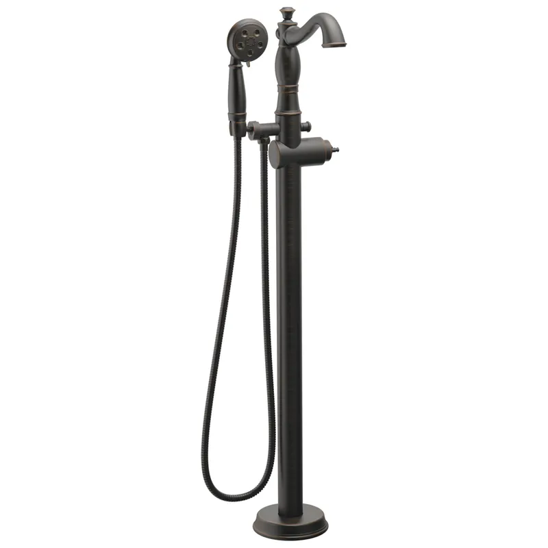 Delta Faucet T4797-RBFL-LHP Single Handle Floor Mount Tub Filler Trim with Hand Shower