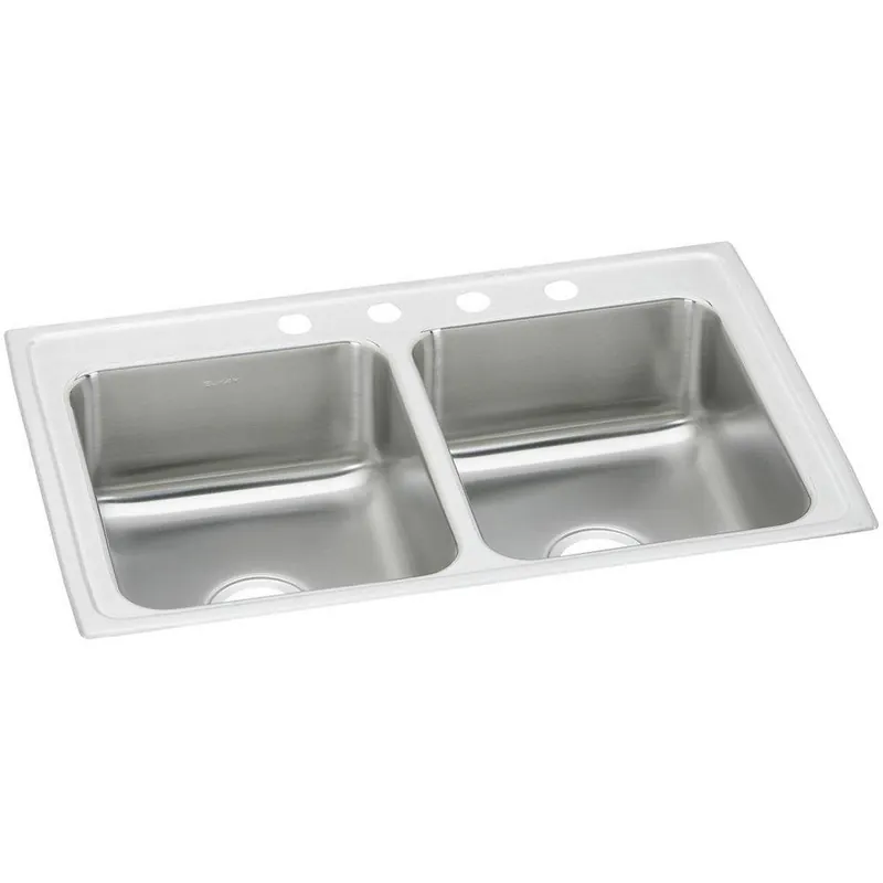 Elkay PSR43223 Celebrity 33 x 22 in 3 Hole Stainless Steel Double Bowl Drop-in Sink