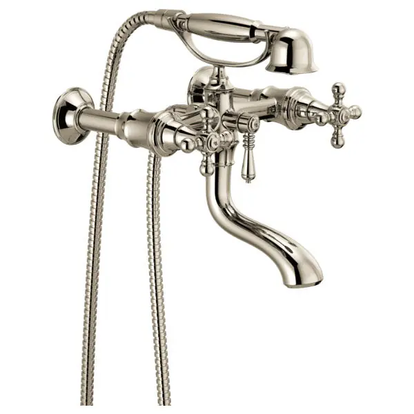 Delta T70338-PN Brizo Tresa Two-Handle Tub Filler Trim Kit with Cross Handles