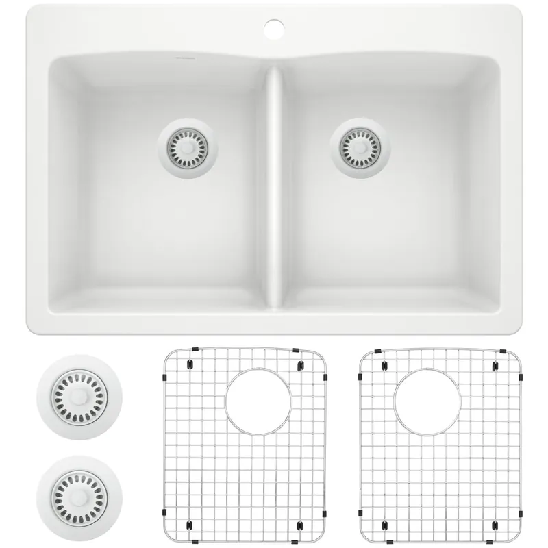 Blanco 440221-KIT 2B DU/MNT KITCH SINK W/ GRID & BSKT