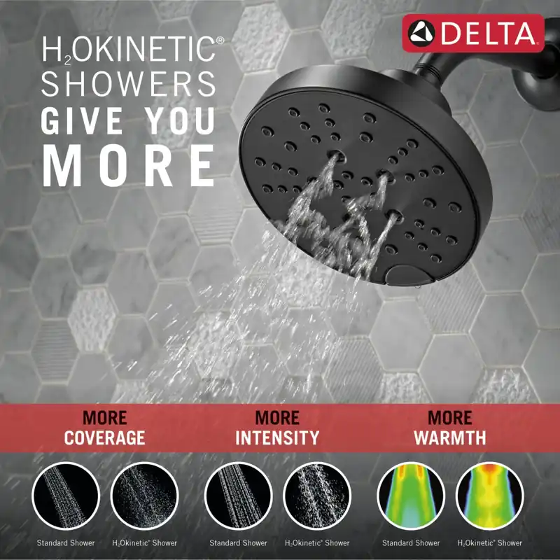 Delta T14489-BL Tetra Monitor 14 Series Tub & Shower Trim in Matte Black