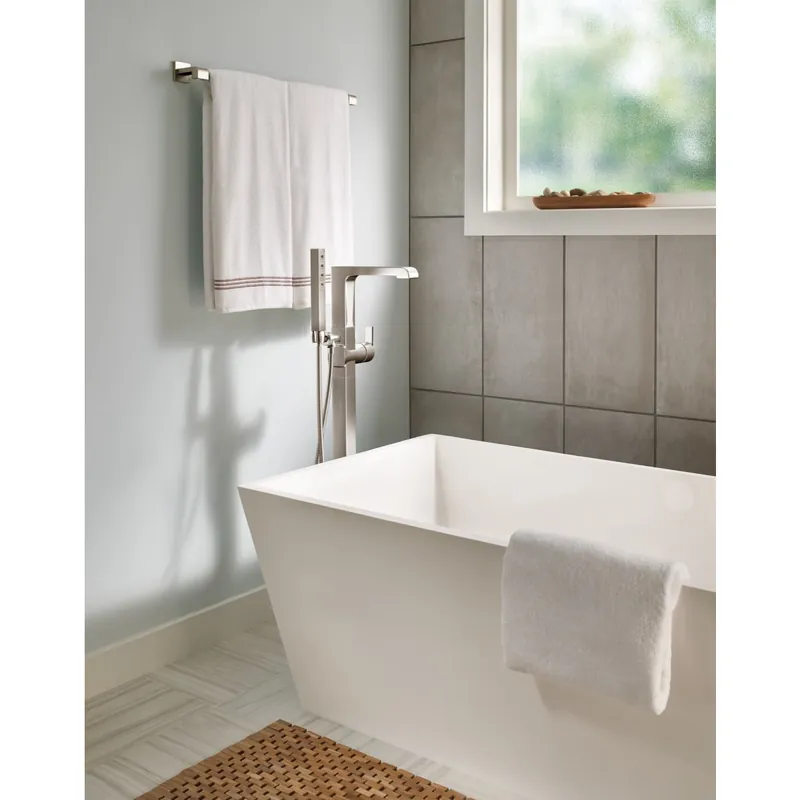 Delta T4767-SSFL Single Handle Floor Mount Tub Filler Trim with Hand Shower