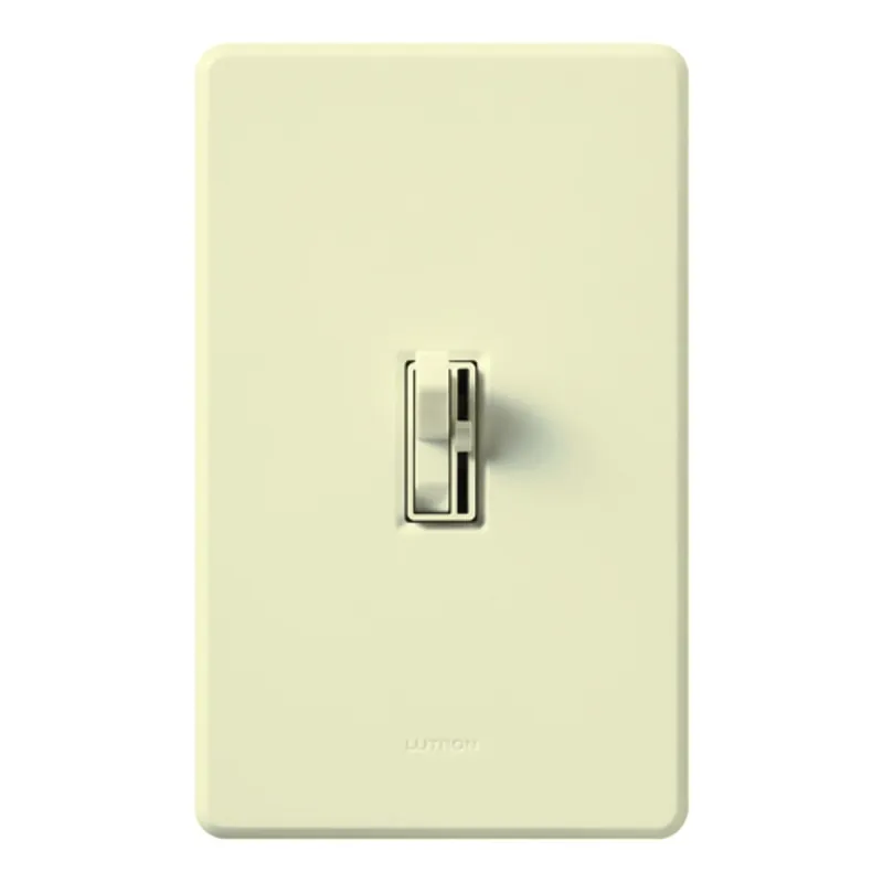 Lutron AY-10P-AL Ariadni Dimmer, Incandescent/Halogen, Single-pole, preset, 120V/1000W in Almond