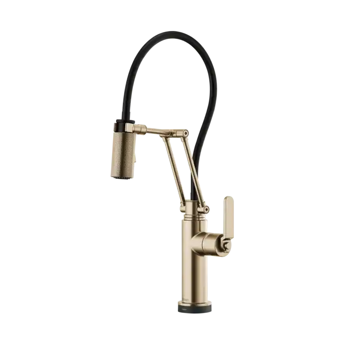 Delta 64244LF-GL Brizo Litze®: SmartTouch® Articulating Kitchen Faucet with Industrial Handle