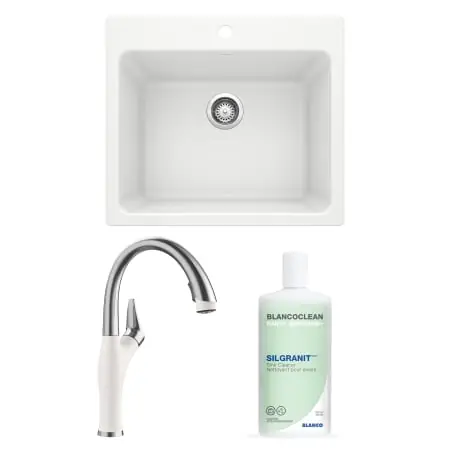 Blanco BU-401927 LF 1B LDRY SINK WHITE W/ FCT