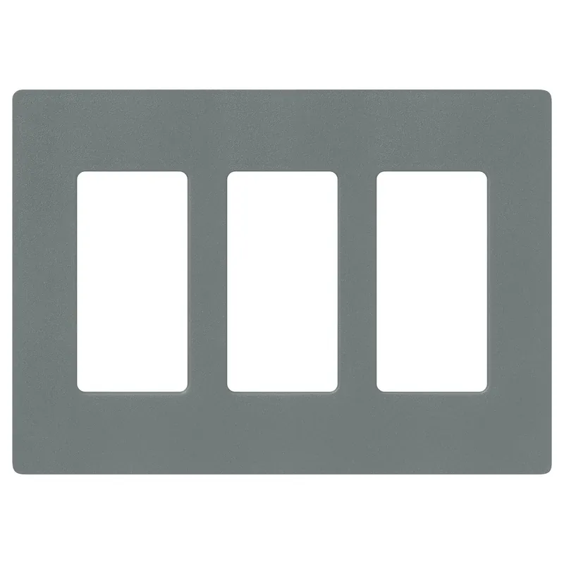 Lutron SC-3-SL Claro Wallplate Satin Finish Three-gang in slate