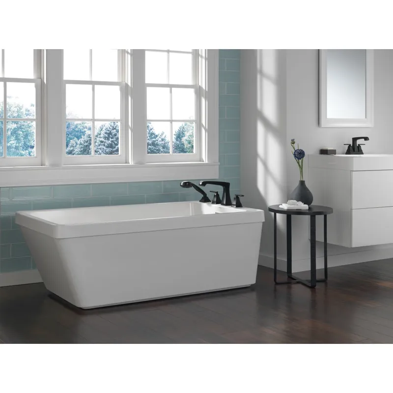 Delta T4764-BL Roman Tub Trim with Hand Shower in Matte Black