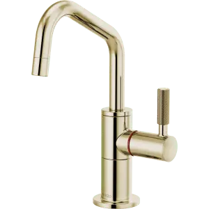 Delta Faucet 61363LF-H-PN Brizo Litze: Instant Hot Faucet with Angled Spout and Knurled Handle