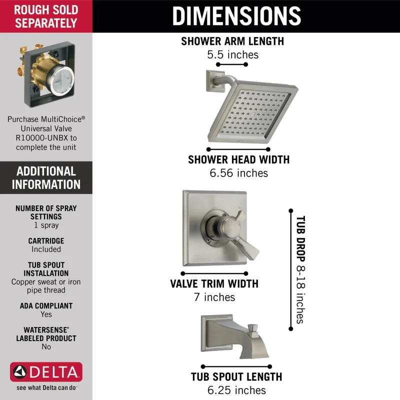 Delta T17451-SS Monitor 17 Series Tub & Shower Trim