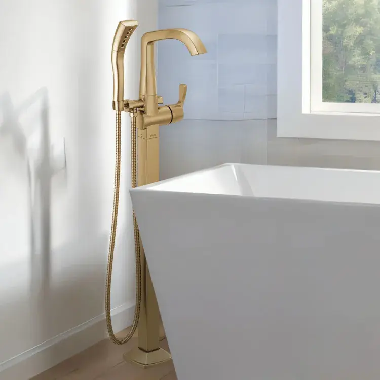 Delta T4776-CZ-PR-FL Floor Mounted Tub Filler