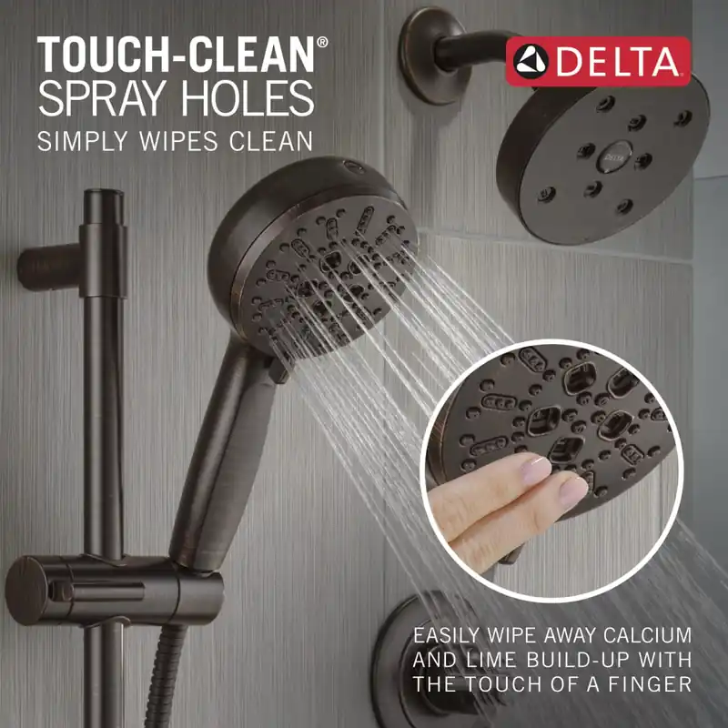 Delta 51584-RB Universal Showering Components: 7-Setting Slide Bar Hand Shower with Cleaning Spray