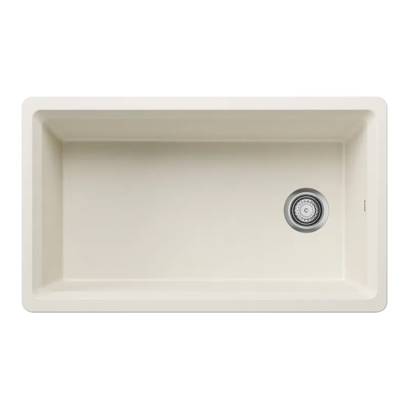 BLANCO 443318 Inteos Silgranit 33 Single Bowl Reversible Undermount Workstation Kitchen Sink - Soft White