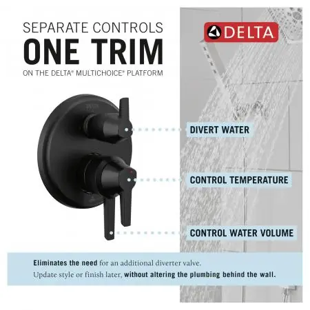 Delta T27871-BL Galeon Integrated Diverter Trim - 3 Setting