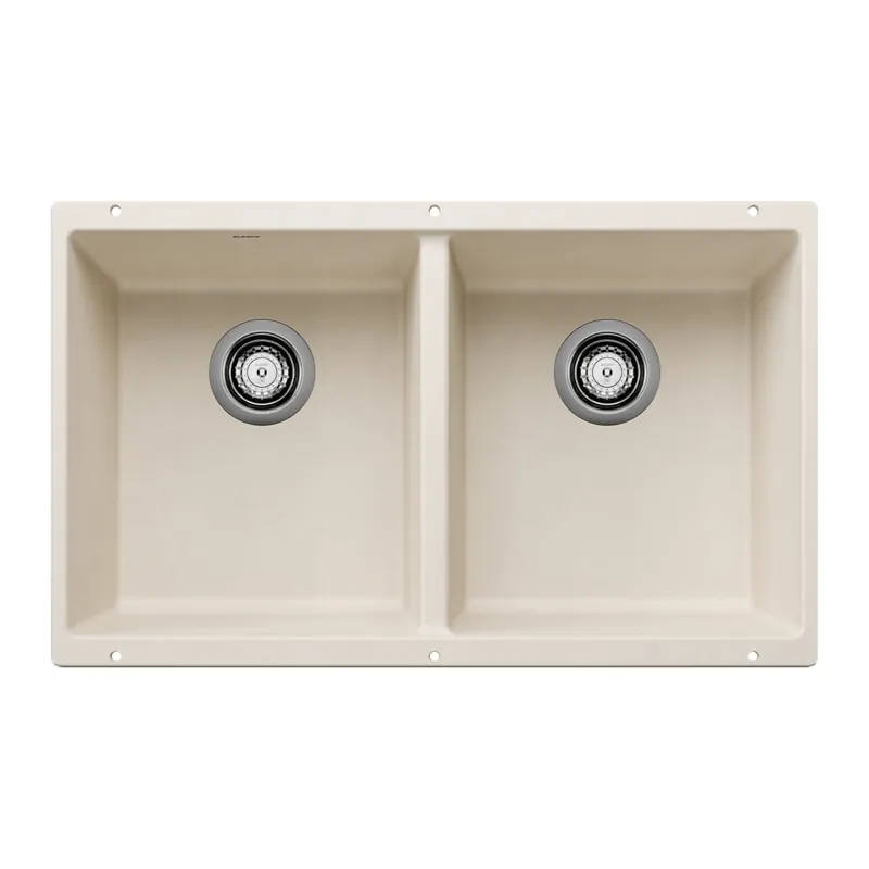 Blanco 527401 Precis SILGRANIT 29 50/50 Double Bowl Undermount Kitchen Sink - Soft White
