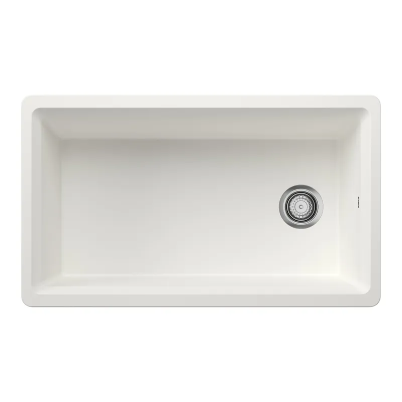 BLANCO 443314 Inteos Silgranit 33 Single Bowl Reversible Undermount Workstation Kitchen Sink - White