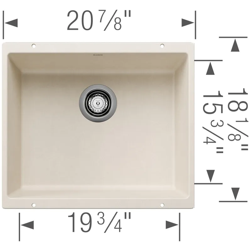 Blanco 527405 Precis Silgranit 21 Single Bowl Undermount Kitchen Sink - Soft White