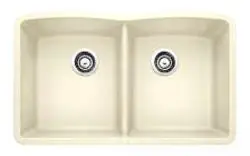 BLANCO 440186 Diamond Silgranit II Double Undermount Sink Biscuit