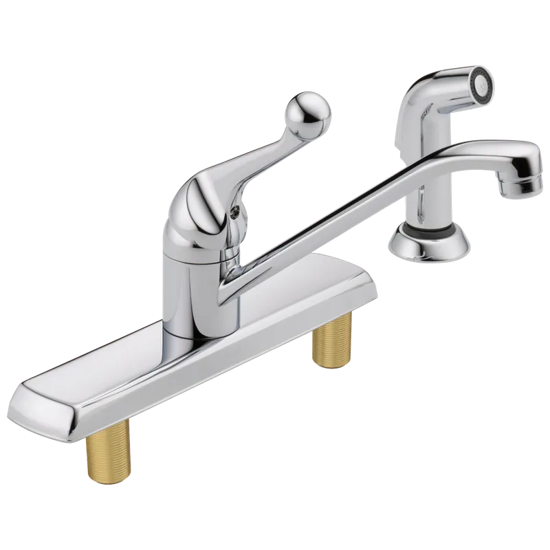 Delta Faucet 2402 Classic Chrome Double Handle Kitchen Faucet
