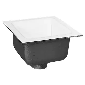 ZURN FD-2378-NH4-H 8x 8 Cast Iron Floor Sink with 1/2 Grate, 4 No-Hub Connection, and 6 Sump Depth