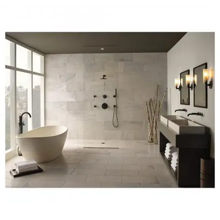 DELTA T65875LF-BLLHP Two-Handle Wall Mount Lavatory Faucet - Less