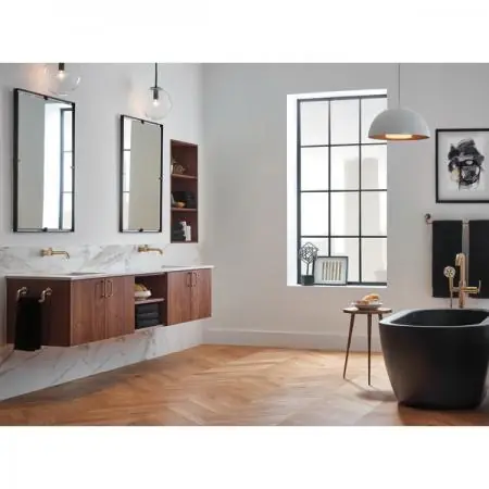 Brizo HL7034-GL Litze: Single-Handle Floor Mount Tub Filler Luxe Gold