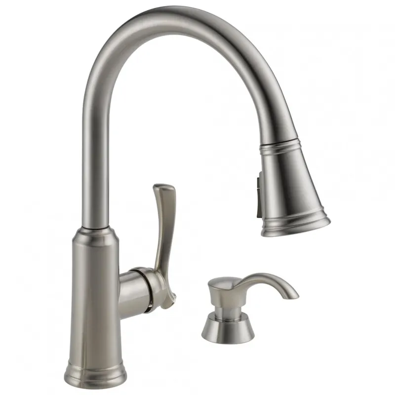 Delta 19963Z-SSSD-DST Single Handle Pull-Down Kitchen Faucet with Soap Dispenser